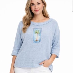 Wild Orchid Pale Blue Vintage Womens Sweatshirt Sz XL
